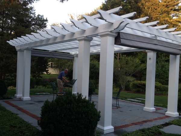 Freestanding pergola with TWO Retractable Shades